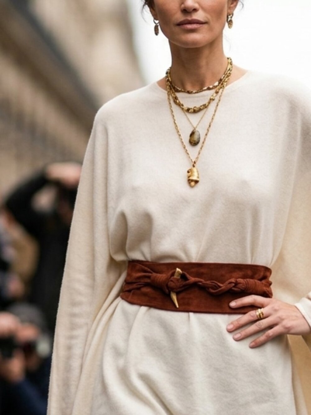 Beautiful, Unique Artisan Chic Boho Cognac Suede Obi Belt M - Picture 3 of 15